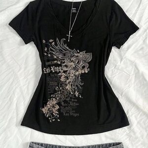 black y2k shirt